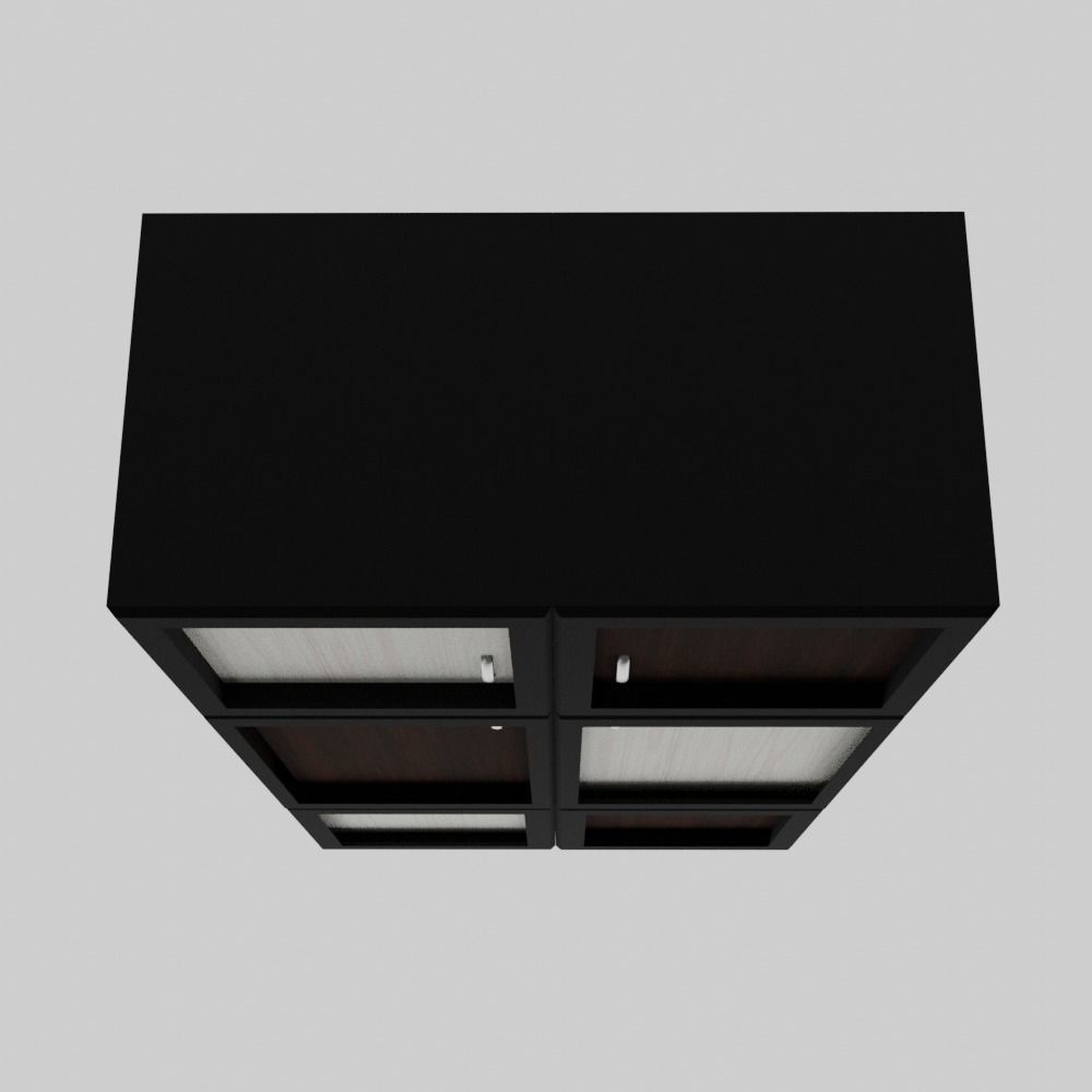 The Wardrobe wooden cabinet with doors and drawers 3D model_4