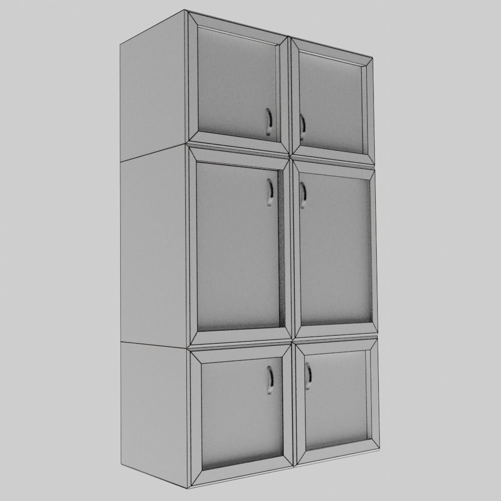 The Wardrobe wooden cabinet with doors and drawers 3D model_6