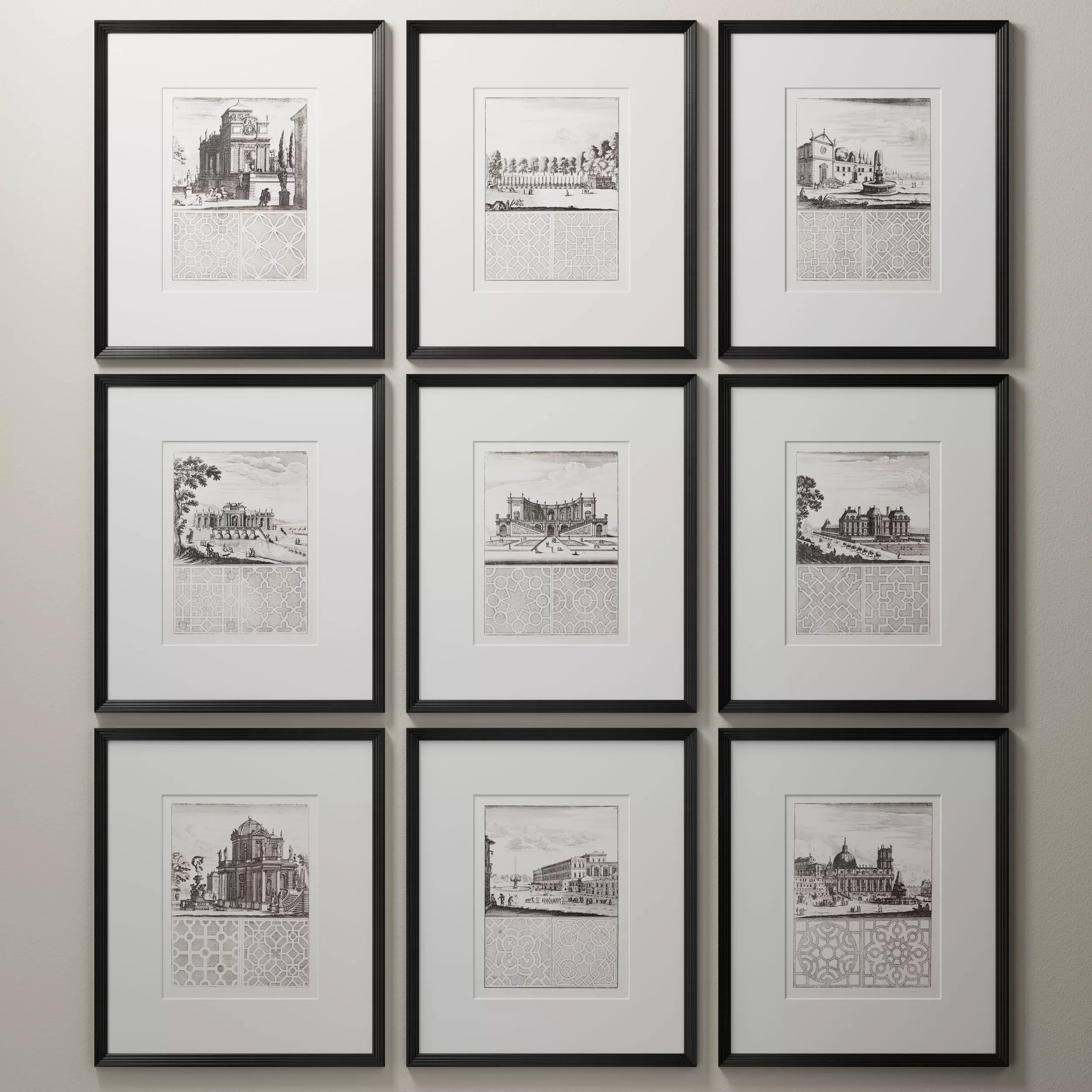 RH 17TH C BAROQUE ARCHITECTURAL AND GARDEN ELEVATION COLLECTION 3D model