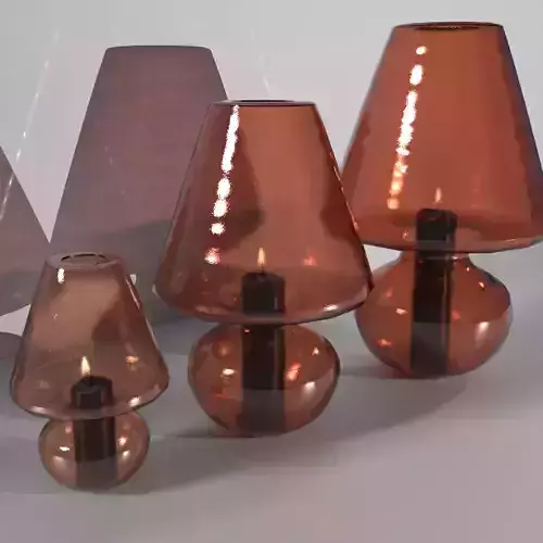 Glass and candle 3D model