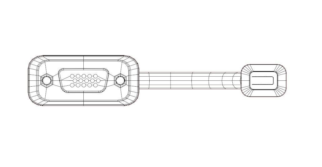Mini DVI to VGA obsolete adapter from 2007 Low-poly 3D model_10