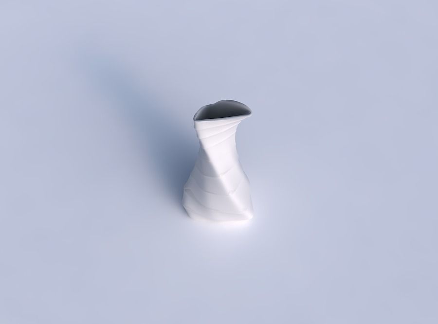 Vase twist puffy bent triangle with small horizontal sections 3D print model_1