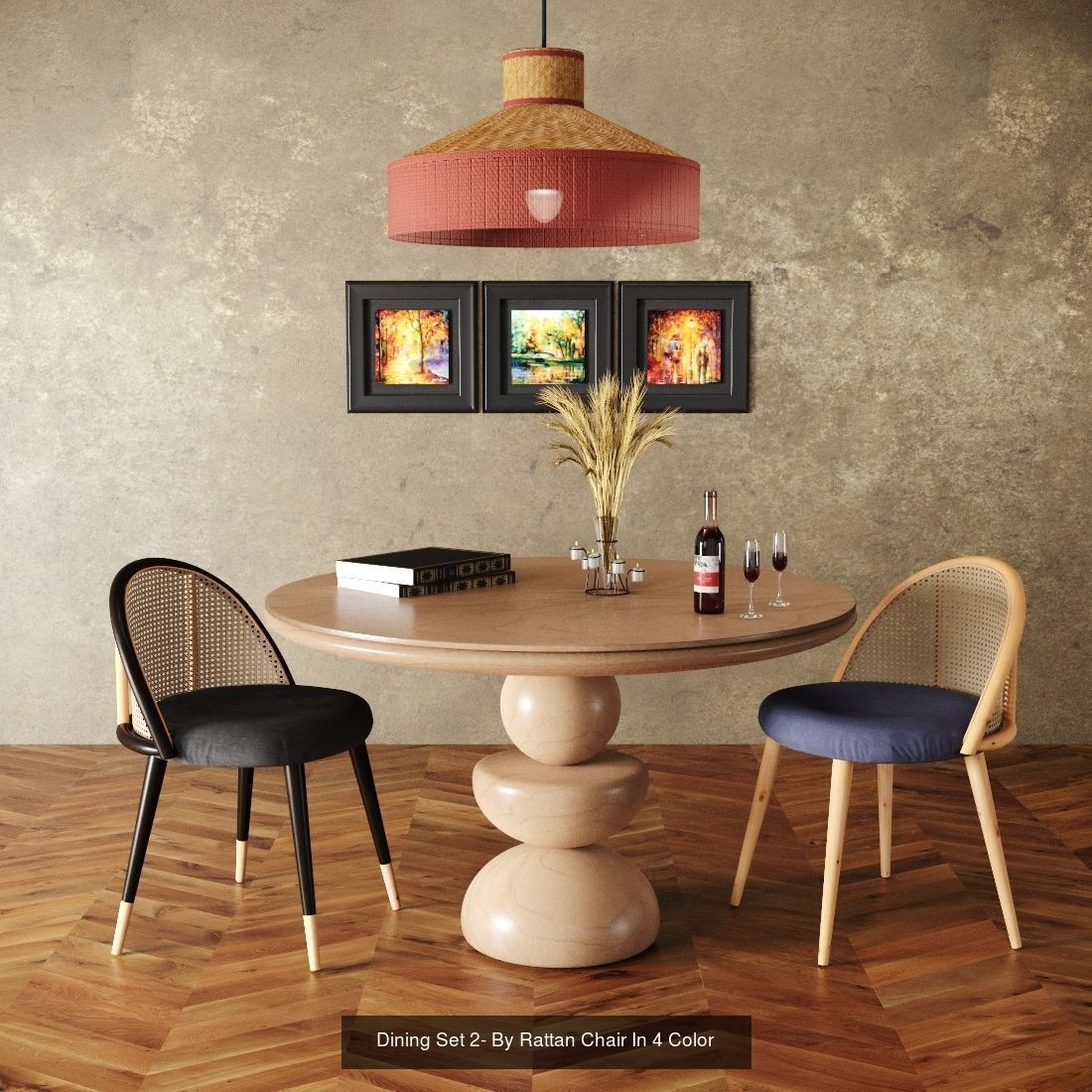 4 Dining Set table and chair 3D Model Collection_4