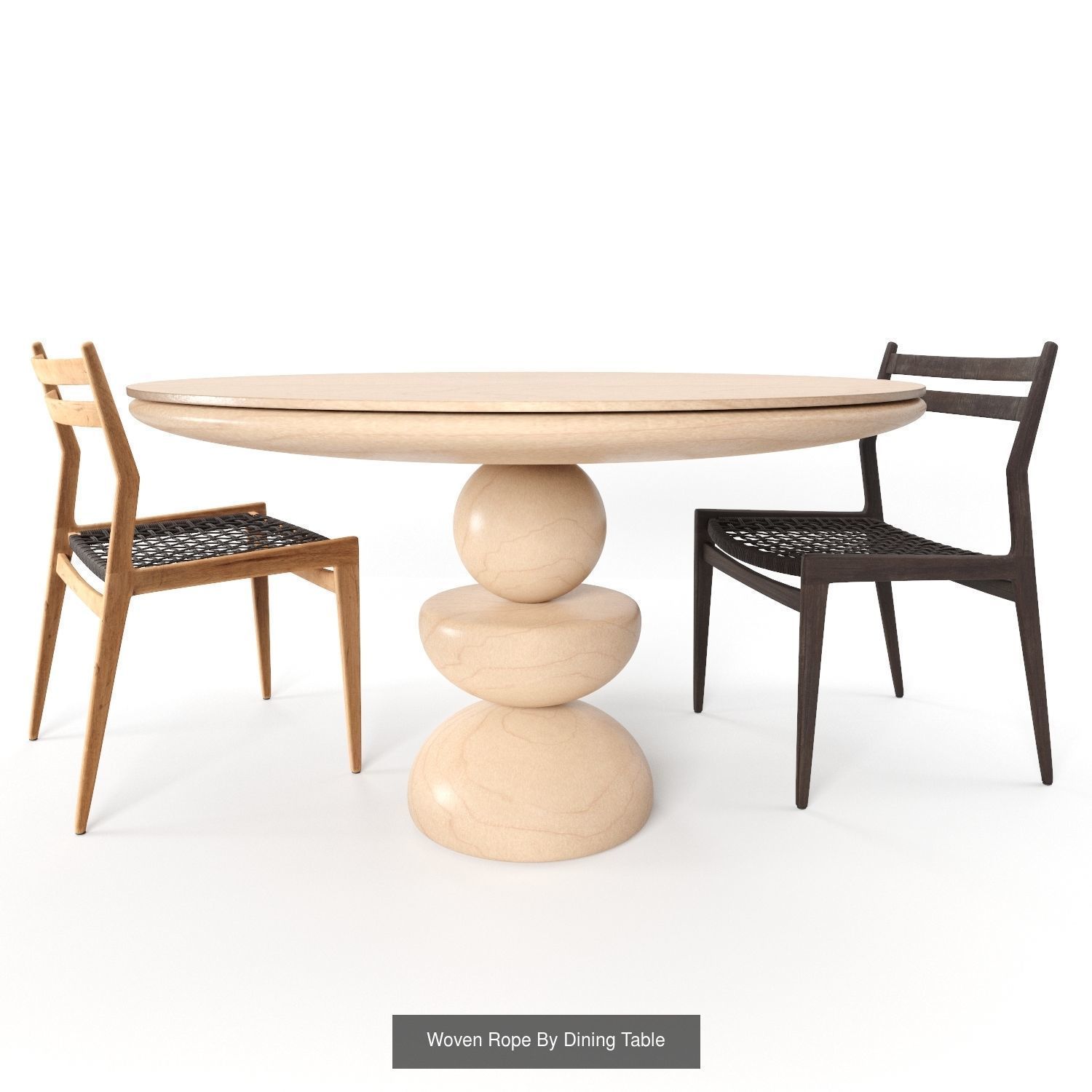 4 Dining Set table and chair 3D Model Collection_3