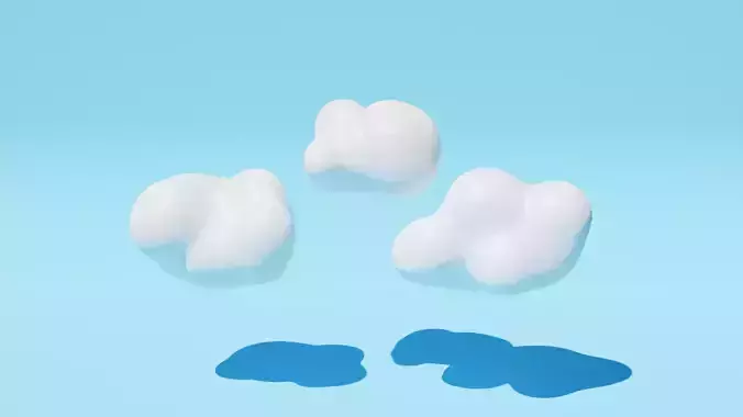 Cartoon clouds low poly