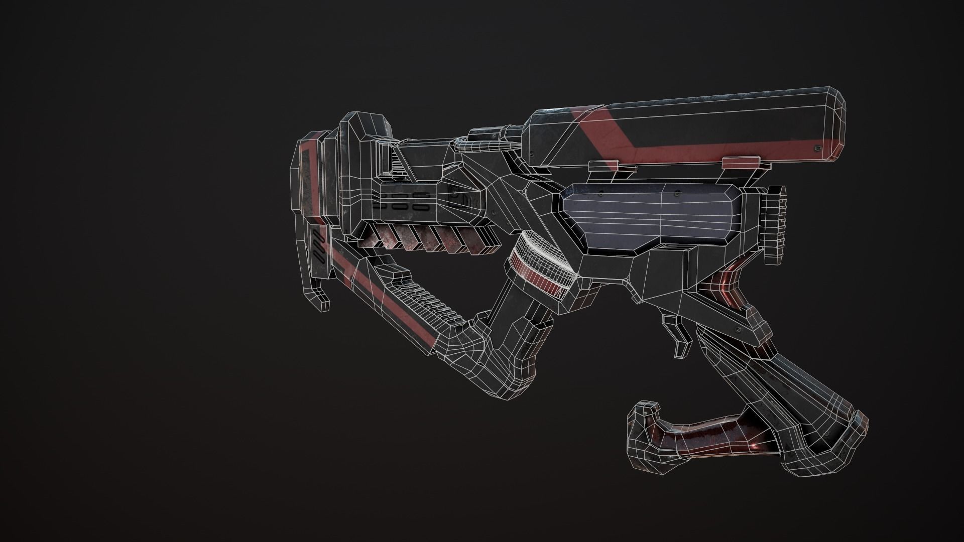 Sci-Fi Weapon - Cyber gun Low-poly 3D model_7