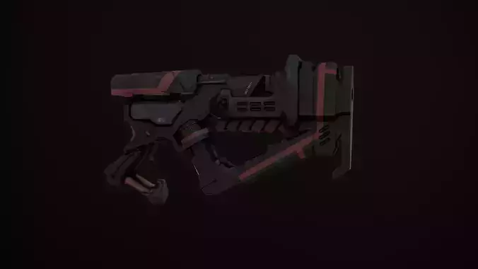 Sci-Fi Weapon - Cyber gun Low-poly 3D model