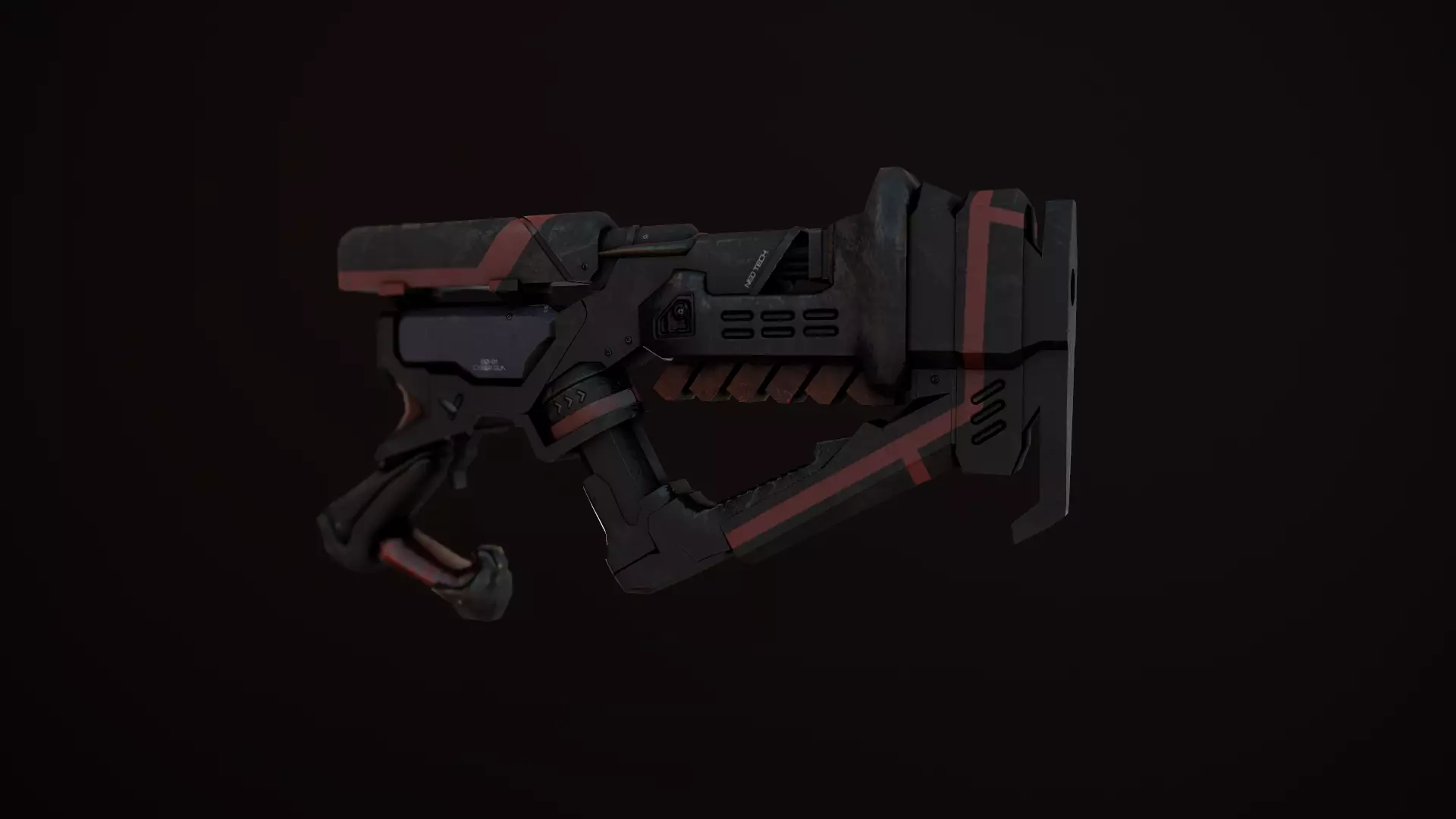 Sci-Fi Weapon - Cyber gun Low-poly 3D model_0