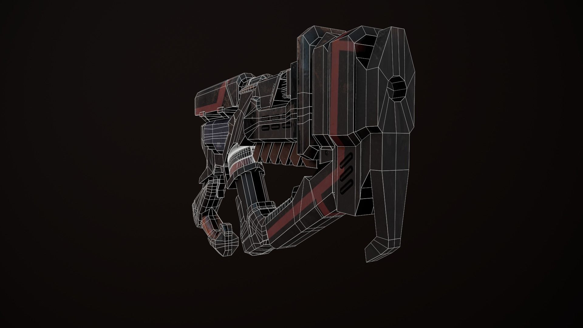 Sci-Fi Weapon - Cyber gun Low-poly 3D model_9