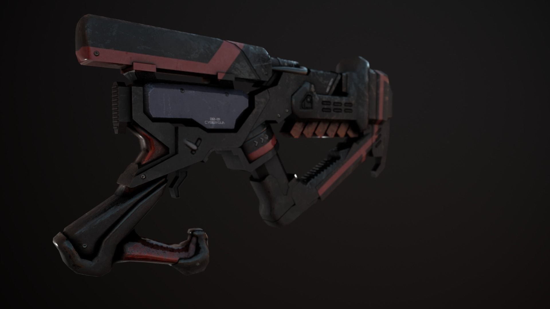 Sci-Fi Weapon - Cyber gun Low-poly 3D model_2