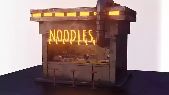 Noodle Shop Low-poly 3D model