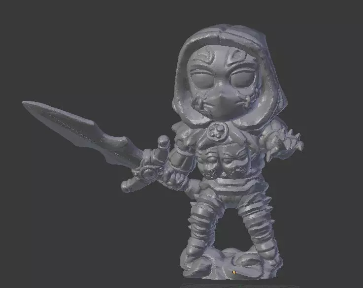Chibi Masked Warrior 3D print model
