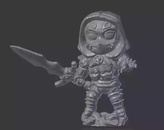 Chibi Masked Warrior 3D print model