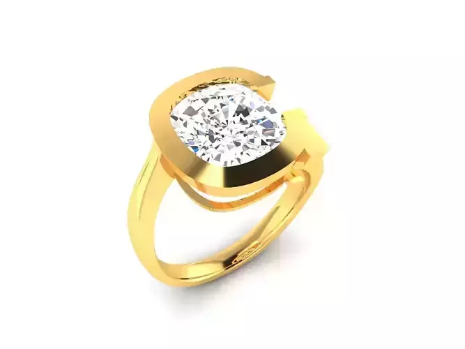 ring8269 cushion cut diamond ring gold