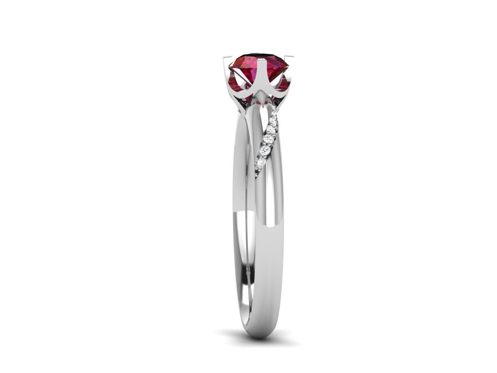 ring-8859 engagement ring with ruby stone and diamonds 3D print model_6
