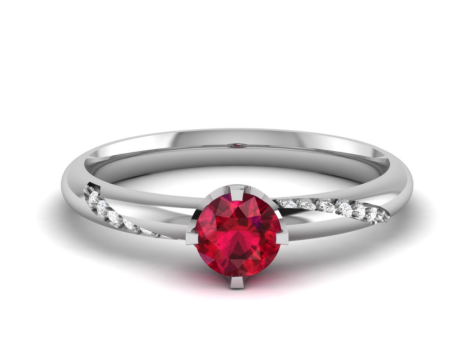 ring-8859 engagement ring with ruby stone and diamonds 3D print model_4