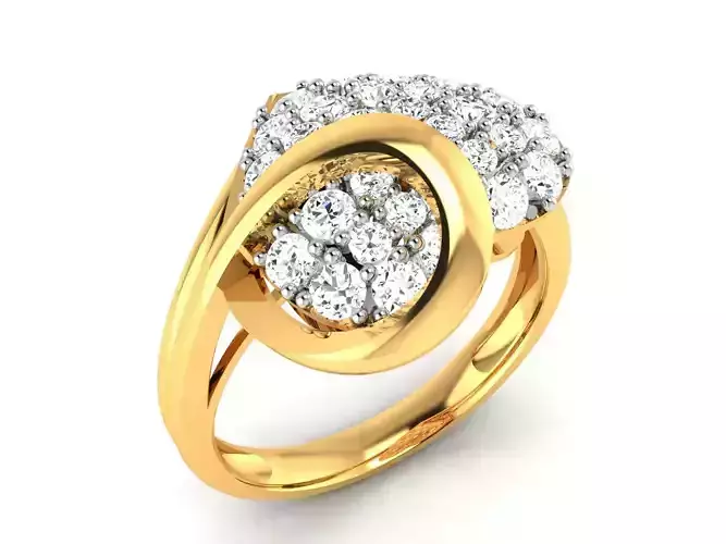 ring-8824 diamond cluster ring gold