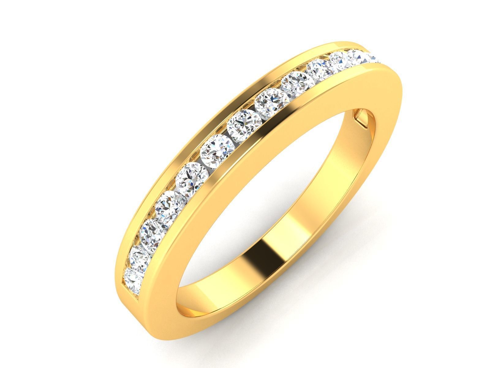 ring-8821 gold diamond eternity ring 3D print model_1