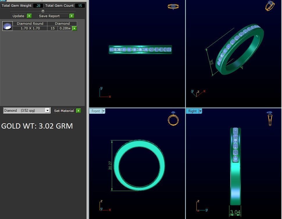 ring-8821 gold diamond eternity ring 3D print model_5