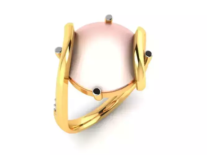 ring-8737 person ring with moonstone and diamonds