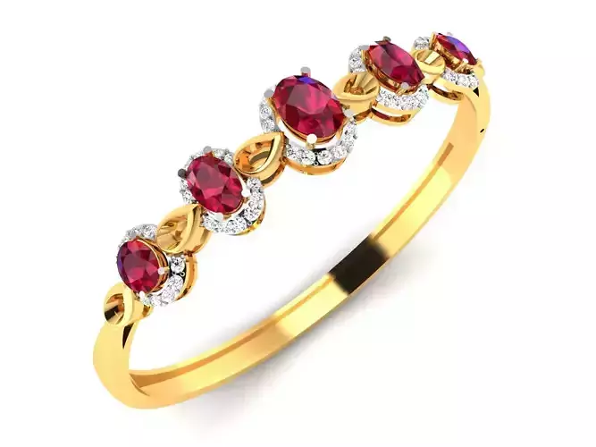 ring-8730 ruby and diamond ring gold