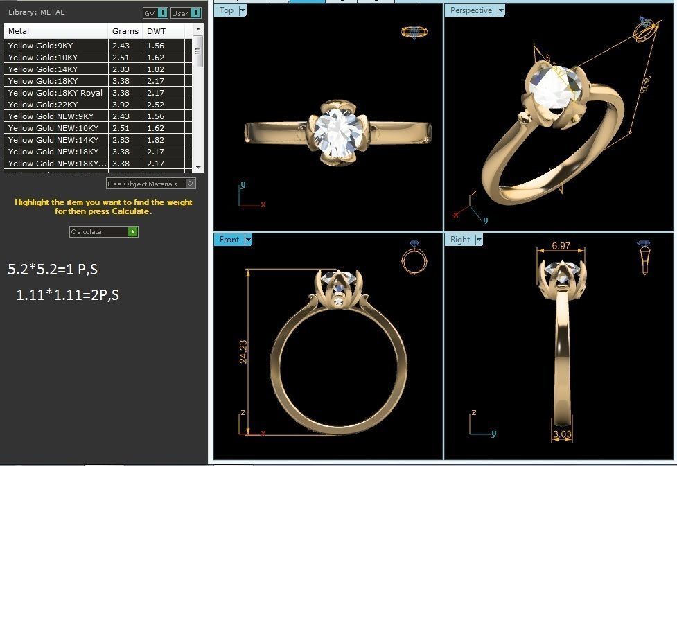 ring-8703 solitaire diamond ring gold 3D print model_8