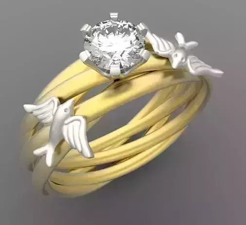 ring with birds 3D print model