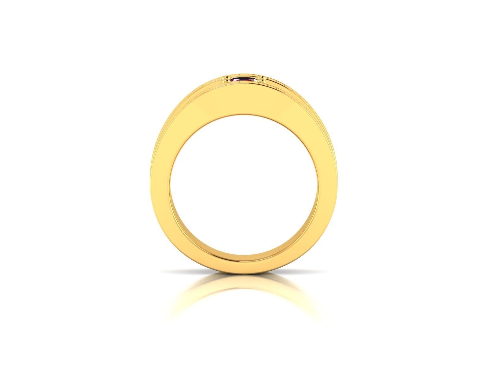 ring-8622 gold ring with ruby stone and diamonds 3D print model_5