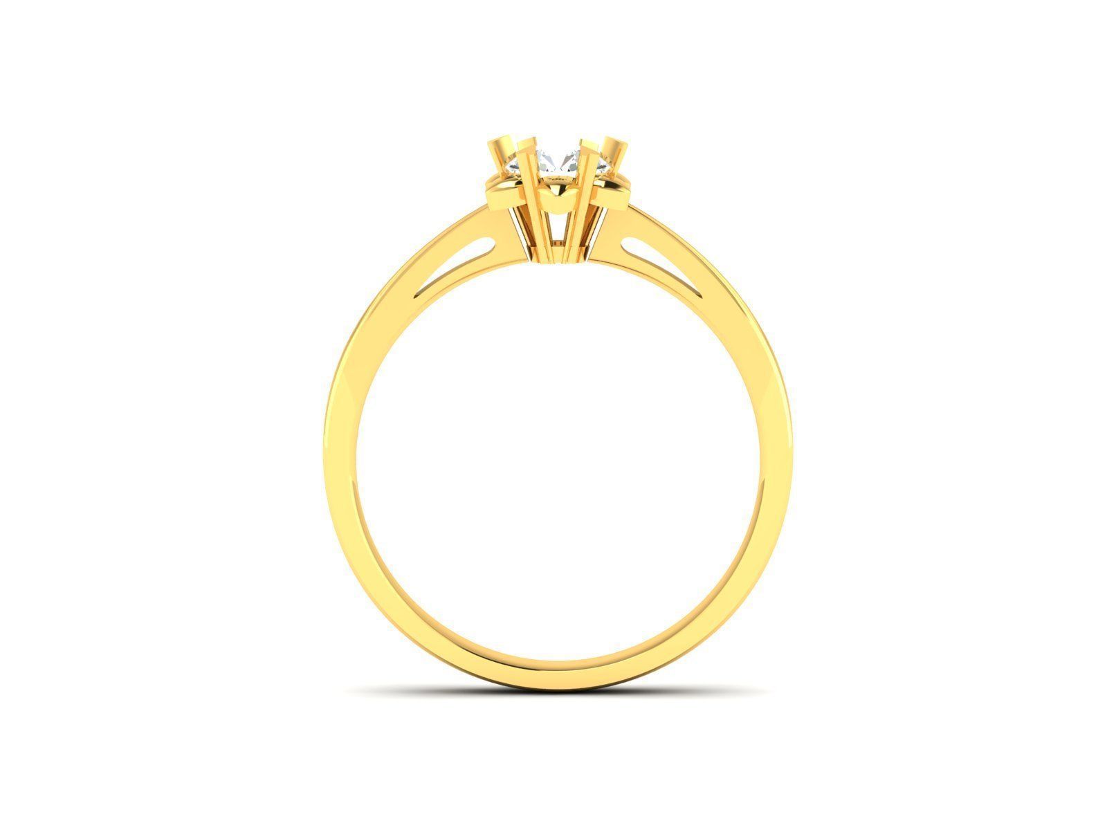ring-8557 solitaire diamond ring gold 3D print model_2