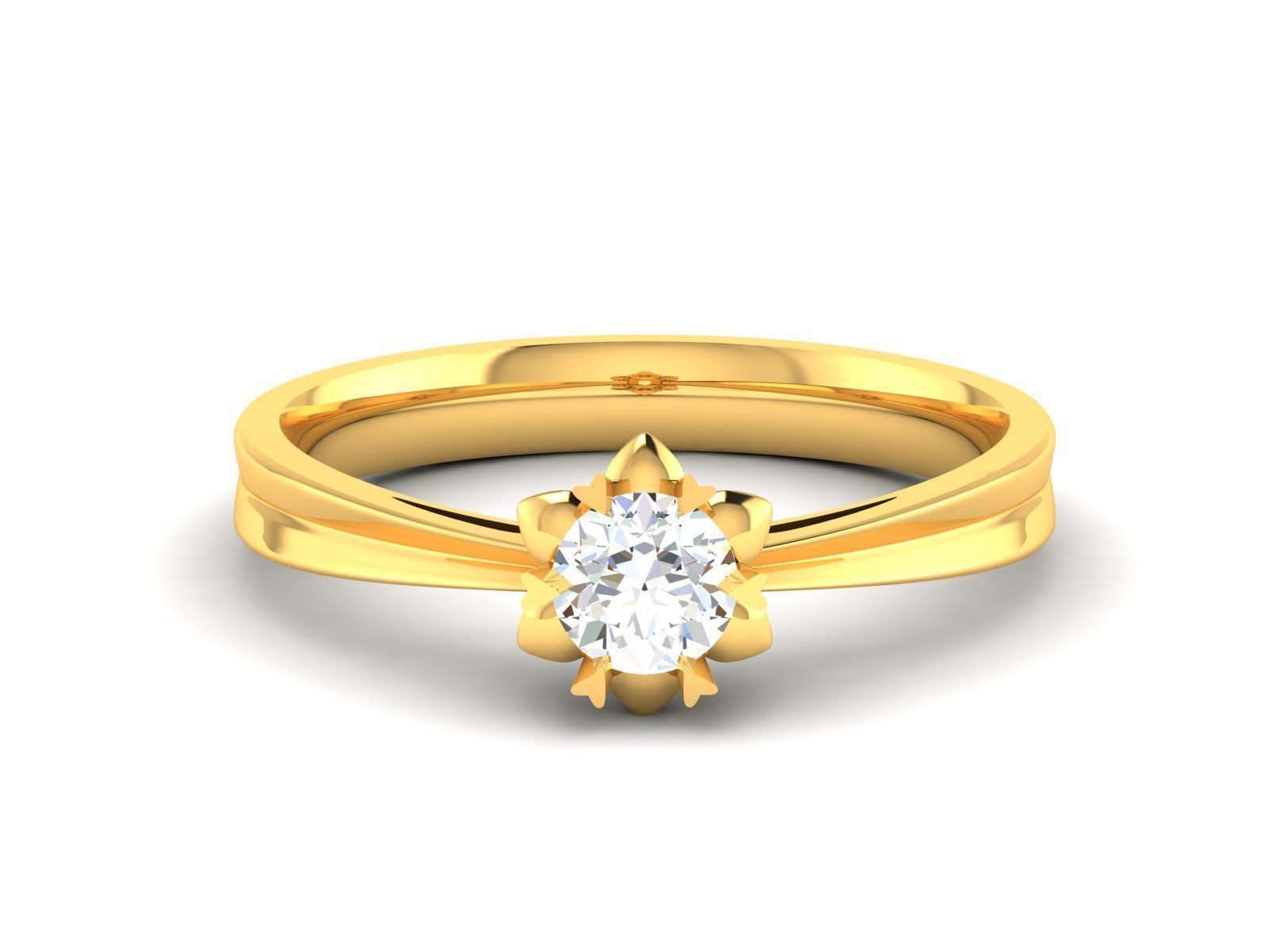 ring-8557 solitaire diamond ring gold 3D print model_7