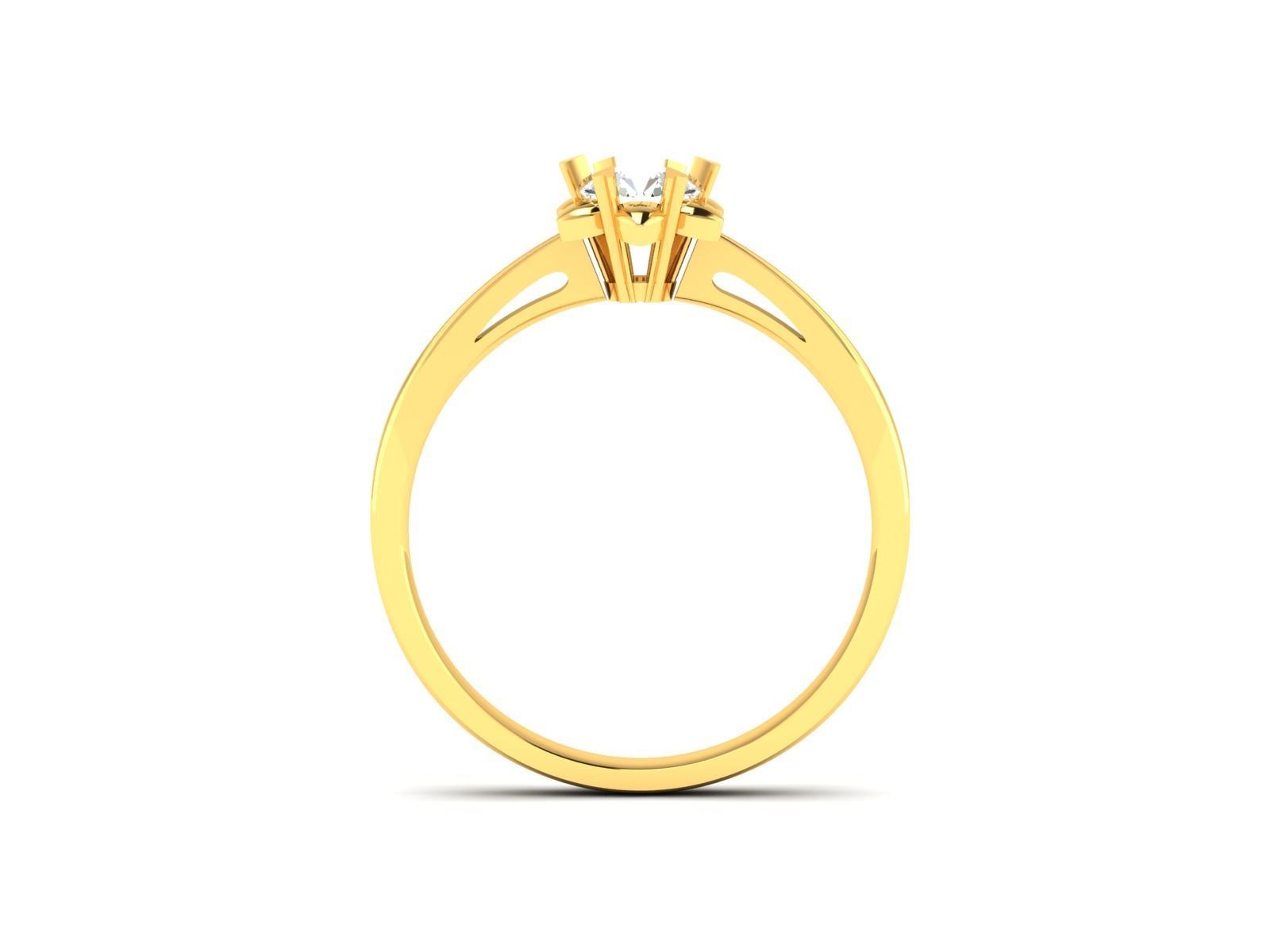 ring-8557 solitaire diamond ring gold 3D print model_4
