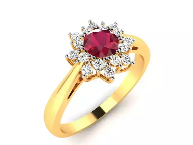 ring-8554 ruby and diamond ring gold