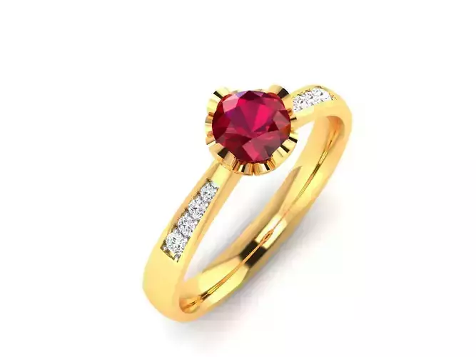 ring-8537 ruby and diamond ring gold