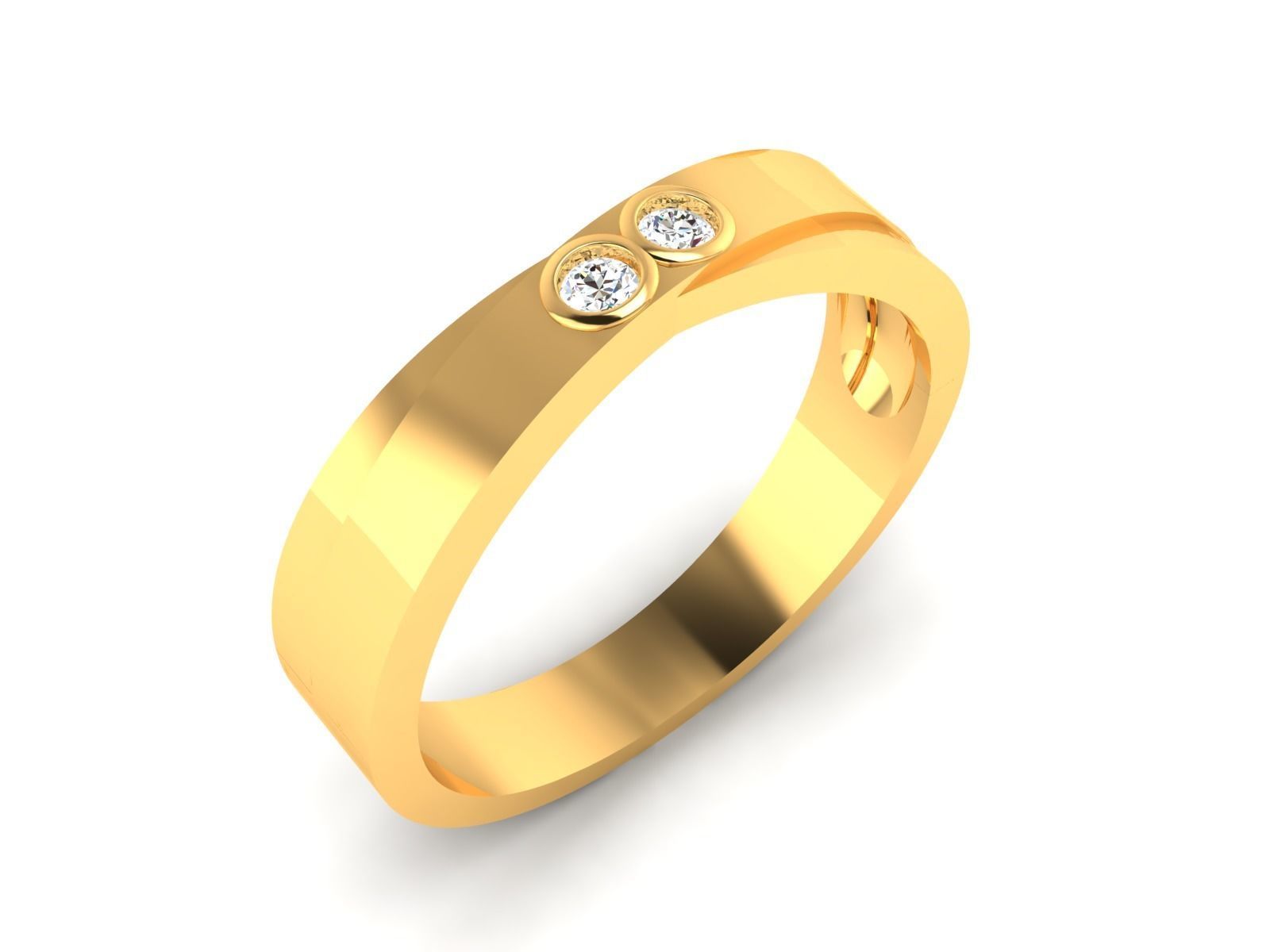 ring-8511 gold wedding band 3D print model_1