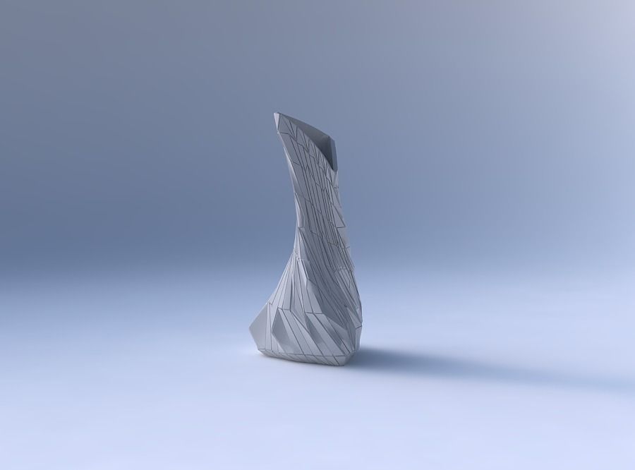Vase twist puffy tappered triangle with chaos plates 3D print model_4