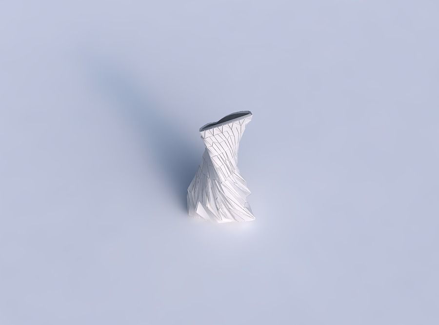 Vase twist puffy tappered triangle with chaos plates 3D print model_1