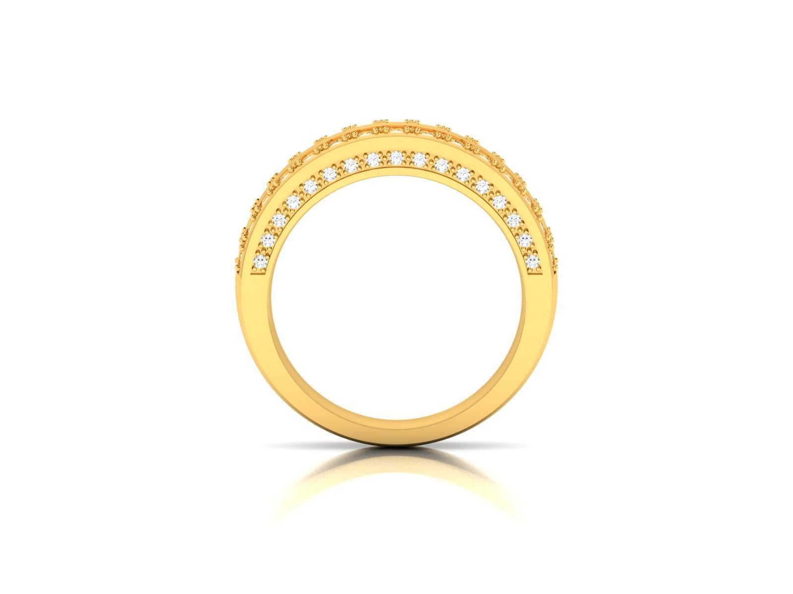 ring-8357 gold ring with diamonds 3D print model_3