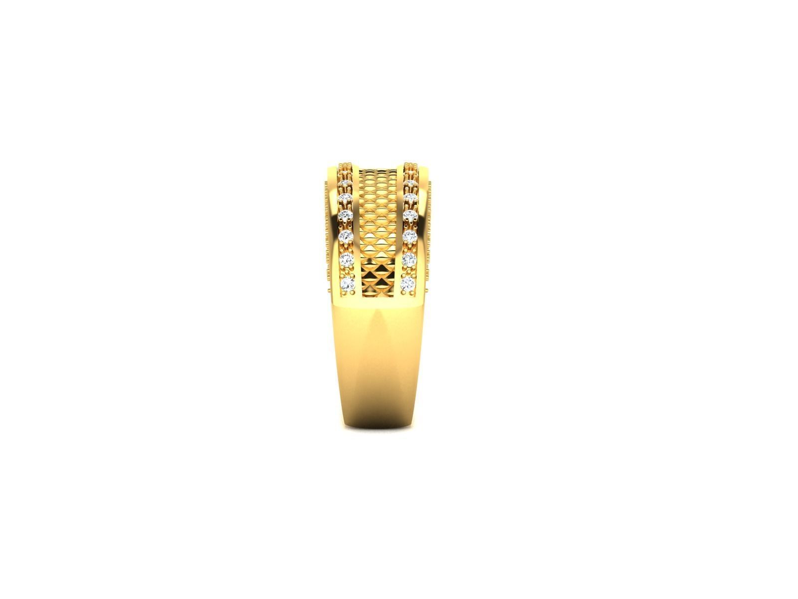 ring-8357 gold ring with diamonds 3D print model_5