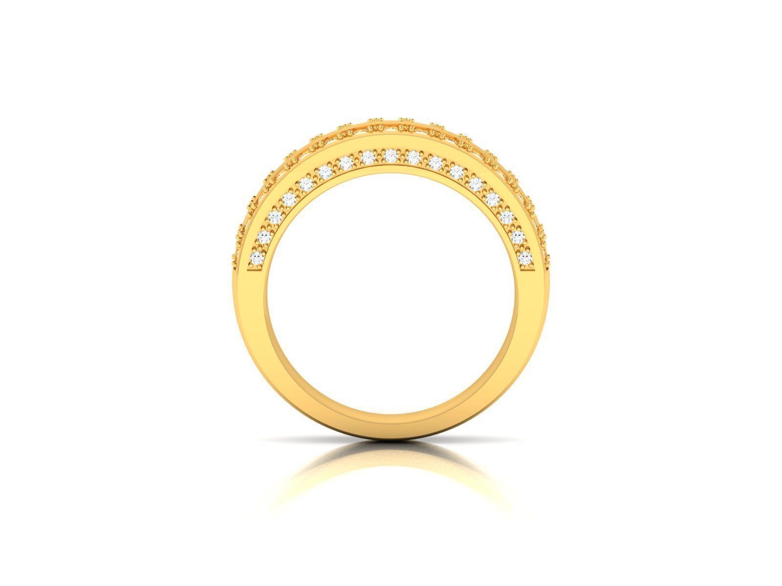 ring-8357 gold ring with diamonds 3D print model_2