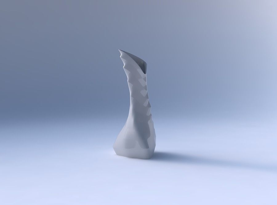 Vase twist puffy tappered triangle with curved horizontal sec... 3D print model_4
