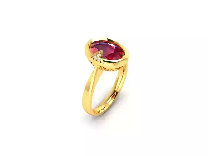 ring-8311 gold ring with ruby stone
