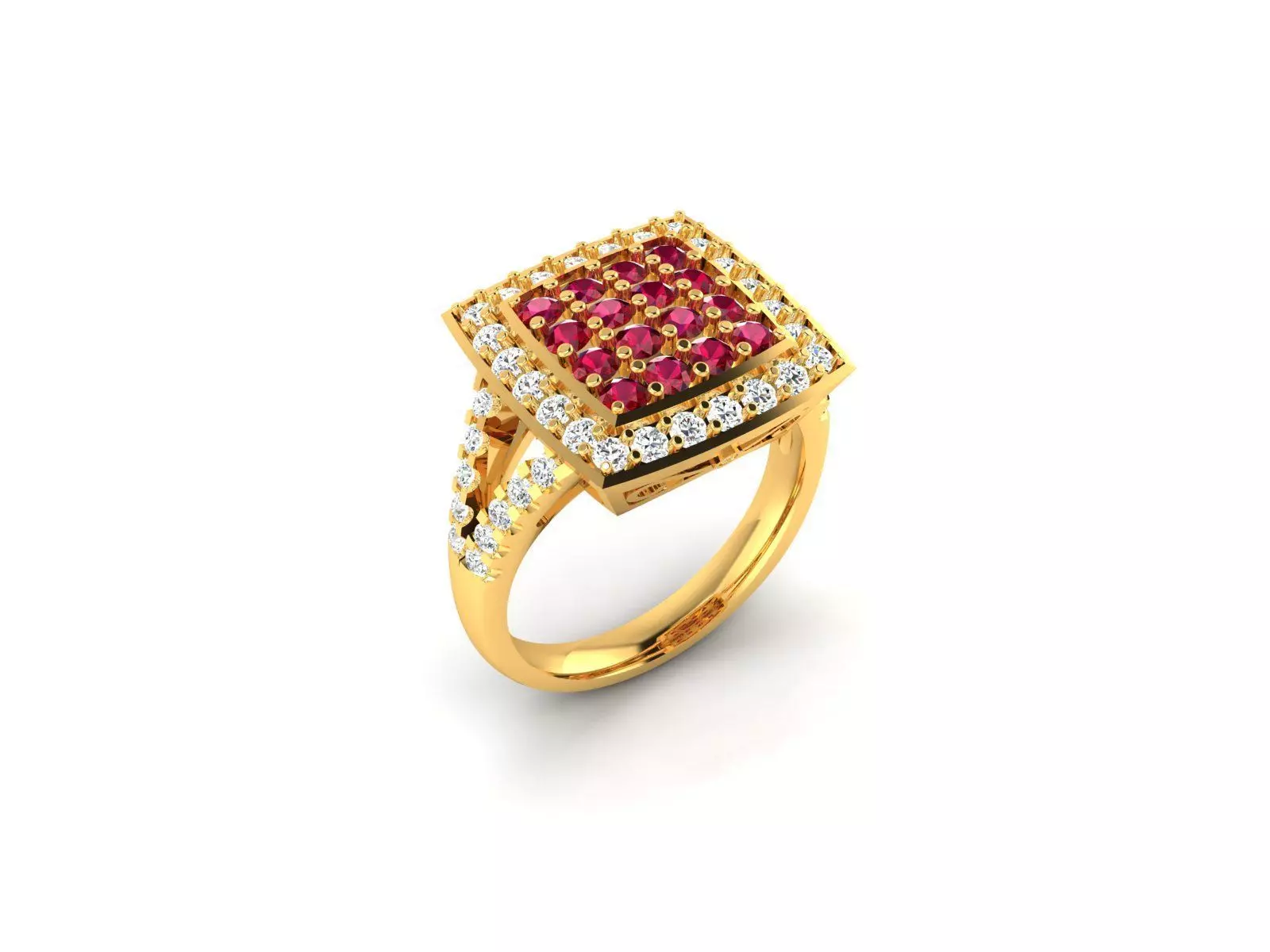 ring-8302 ruby and diamond ring gold 3D print model_0
