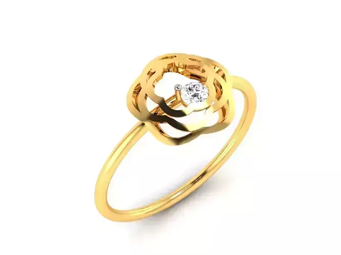 ring-8300 gold ring with diamond in center
