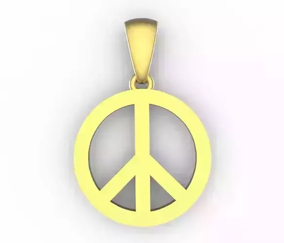 peace gold sign pendant