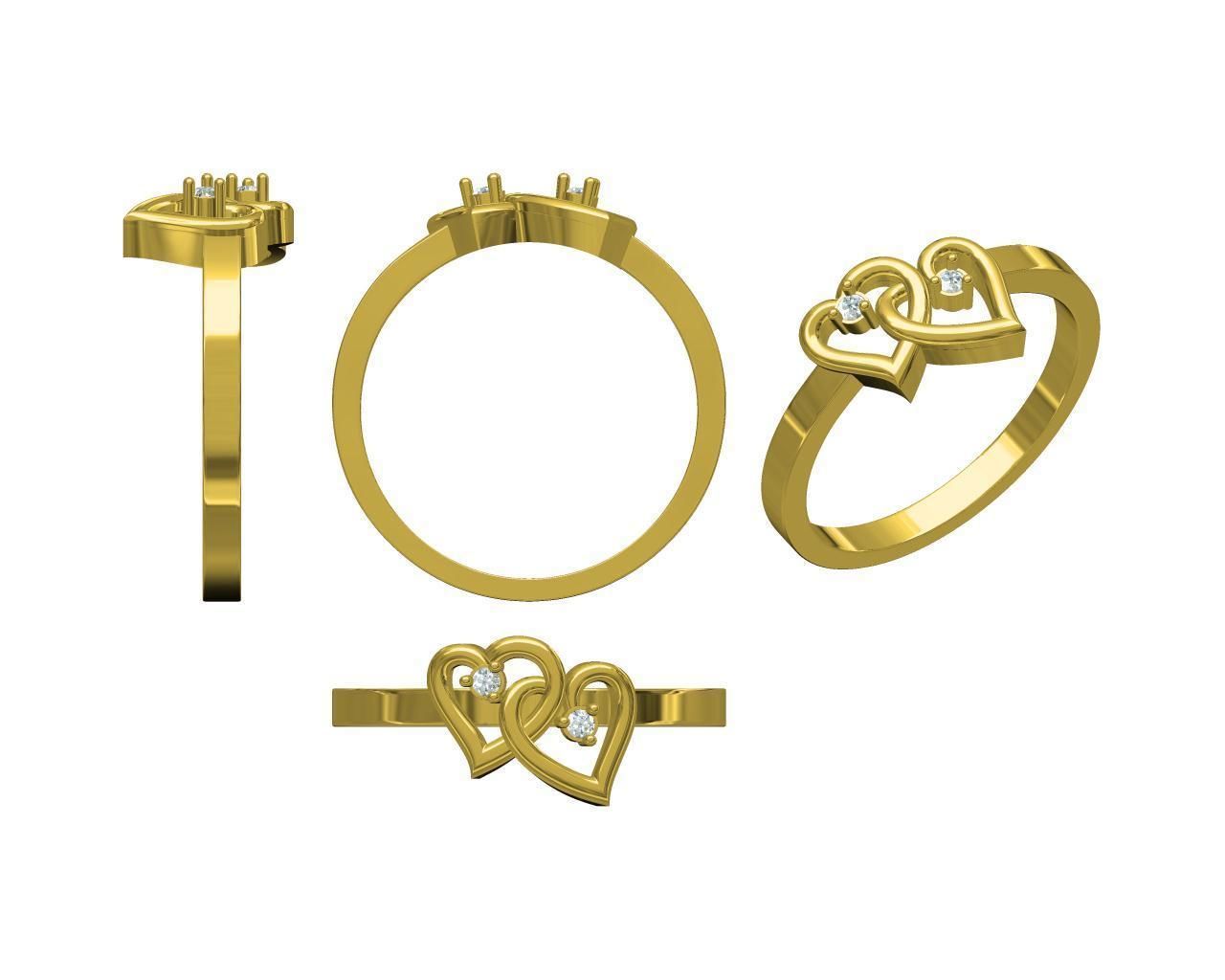 heart ring 3D print model_2