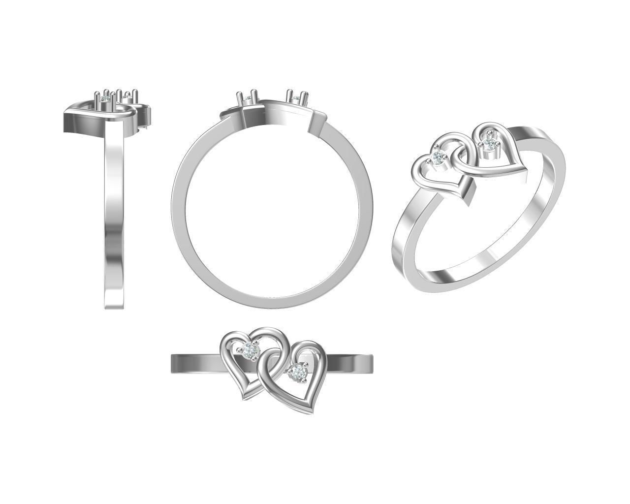 heart ring 3D print model_3