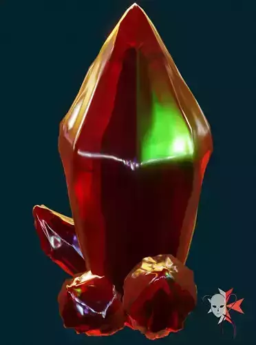 Crystal Red Evee Render reacting to all light colours and Hdri 