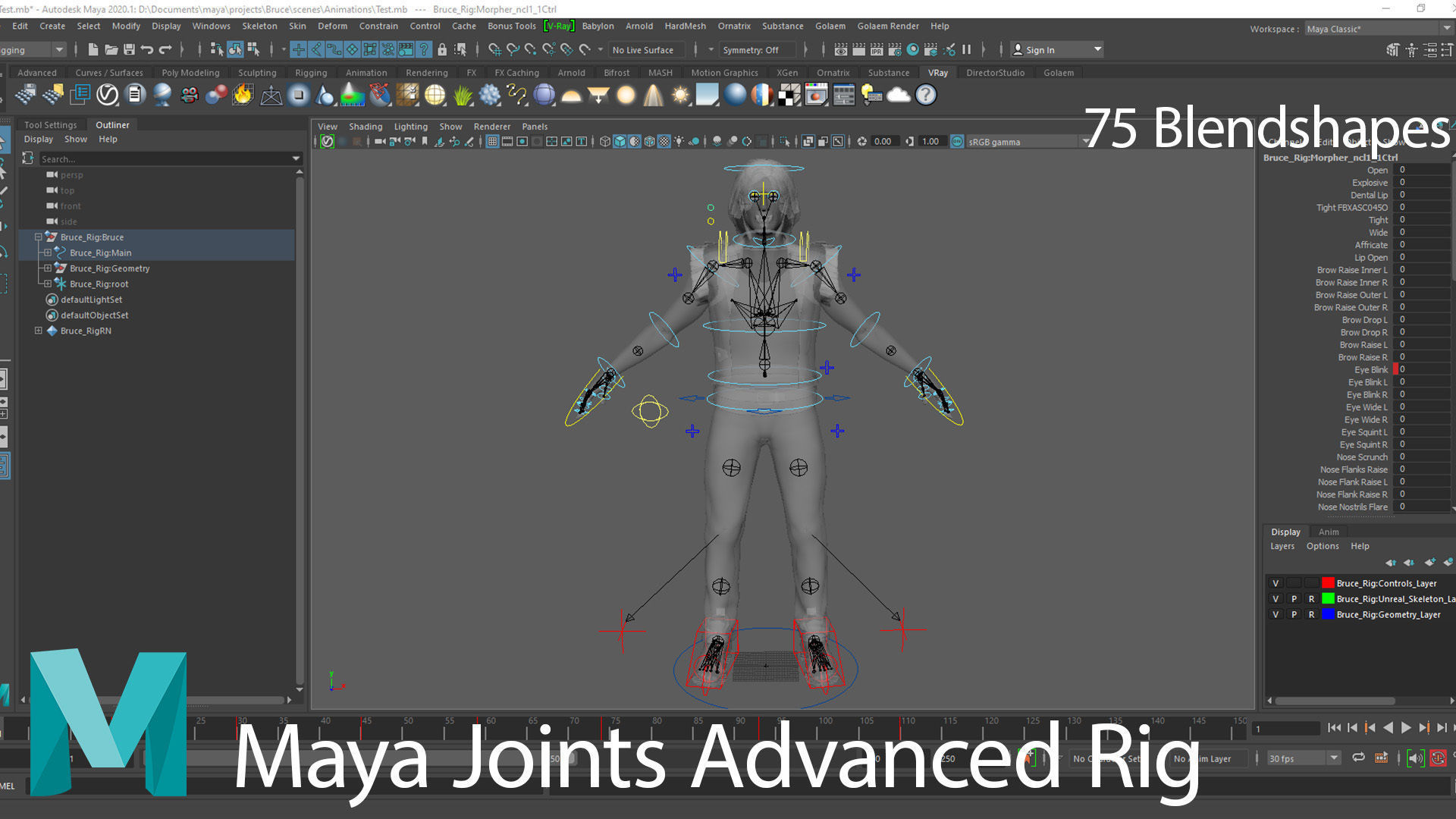 Game Ready Realistic Human Male Man Character Bruce Low-poly 3D model_8