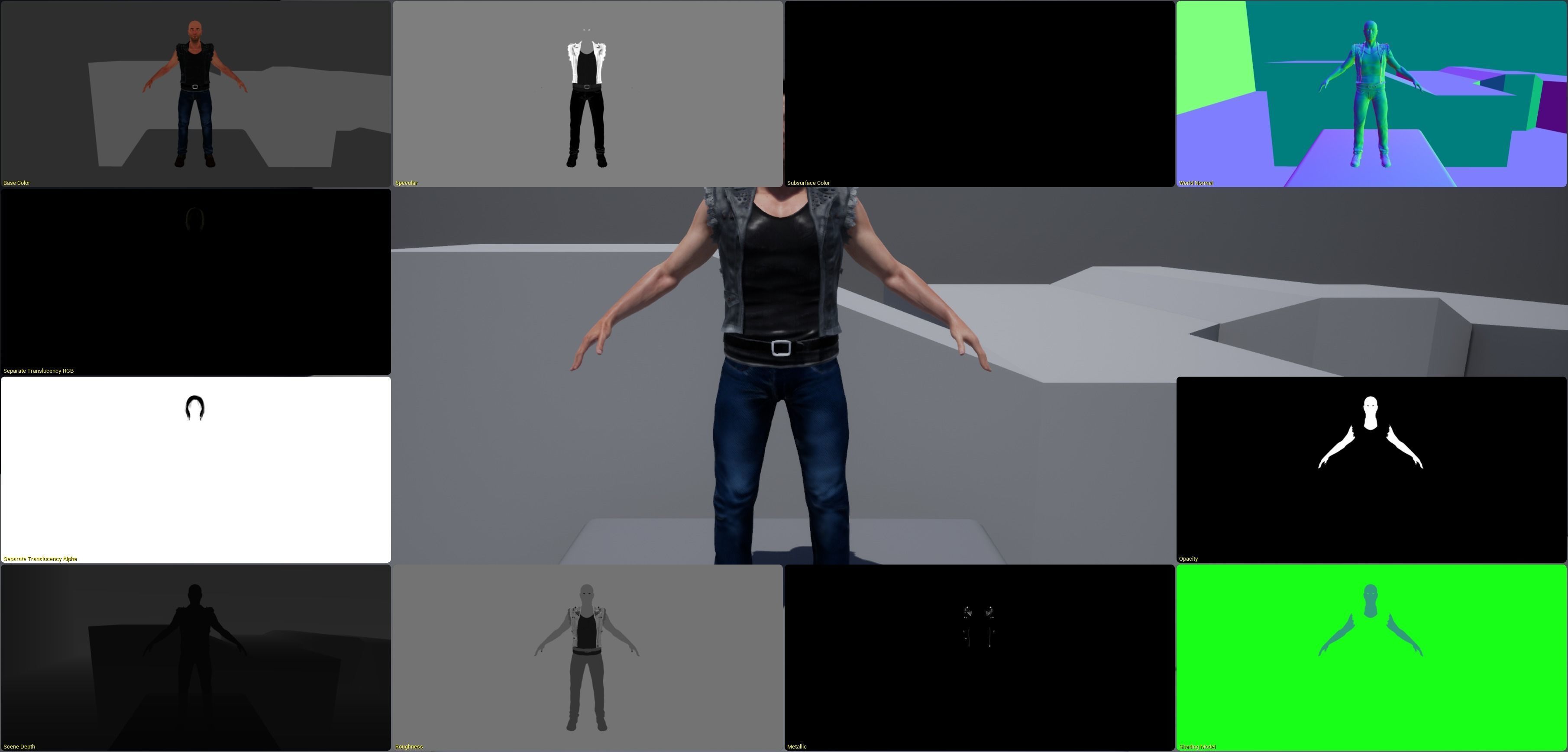 Game Ready Realistic Human Male Man Character Bruce Low-poly 3D model_27