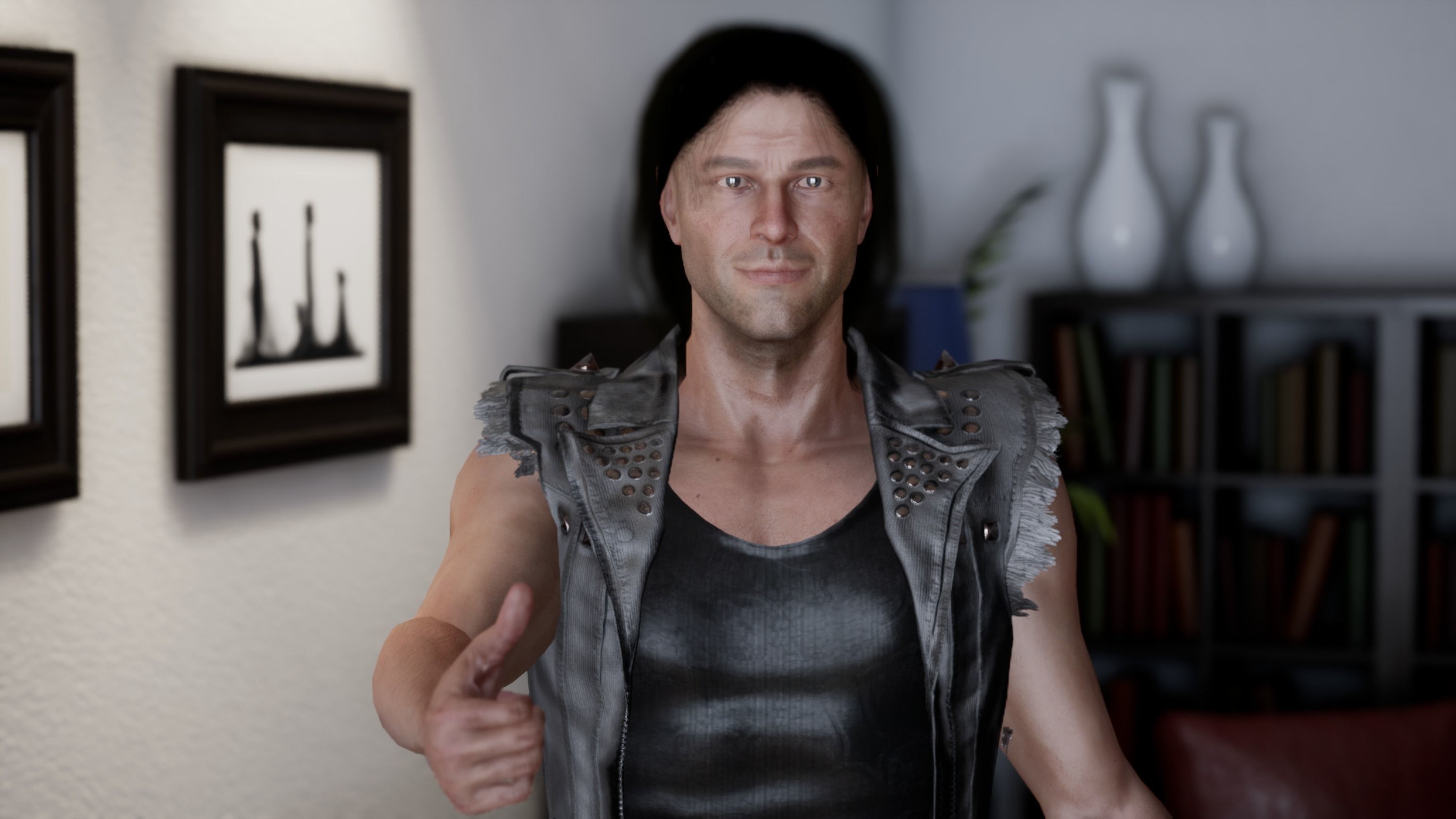 Game Ready Realistic Human Male Man Character Bruce Low-poly 3D model_14